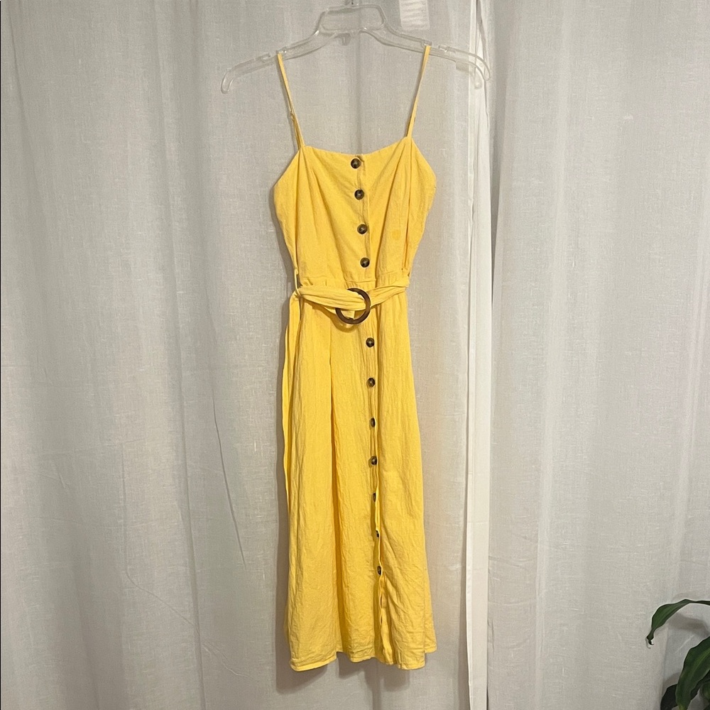Yellow Button-Down Midi Dress - image 2